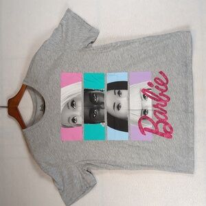 Barbie Sparkly Stacked Faces Short Sleeve‎ Shirt XXL